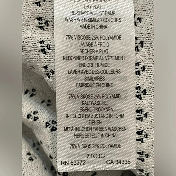 NWT French Connection Black Knit Bodycon Textured Dress Size 6 - Picture 6 of 6